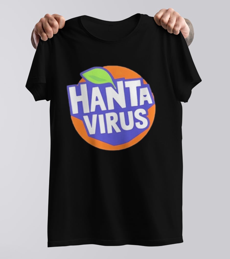 Hanta Virus Fanta Orange Circle With Green Leaf T-Shirt
