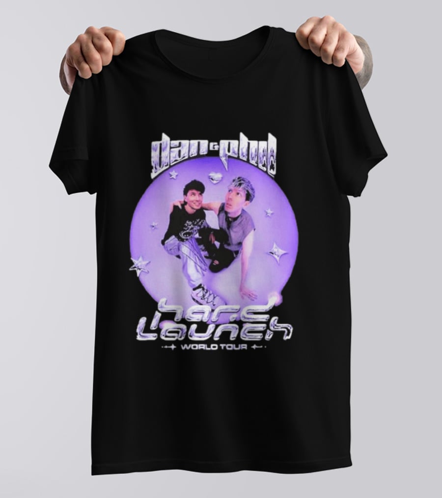 Dan And Phil Hard Launch World Tour 2026 2027 Purple Circle Star T-Shirt