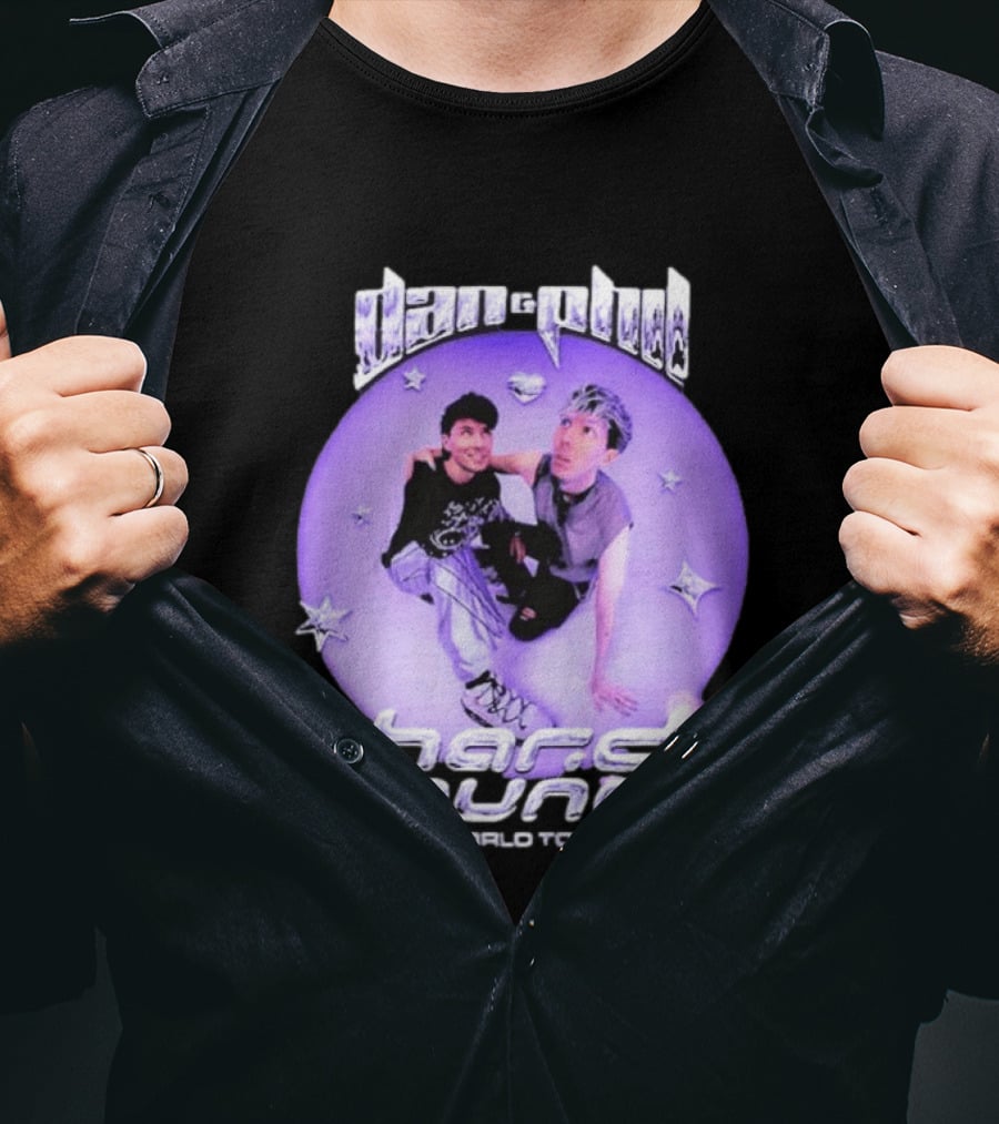 Dan And Phil Hard Launch World Tour 2026 2027 Purple Circle Star T-Shirt