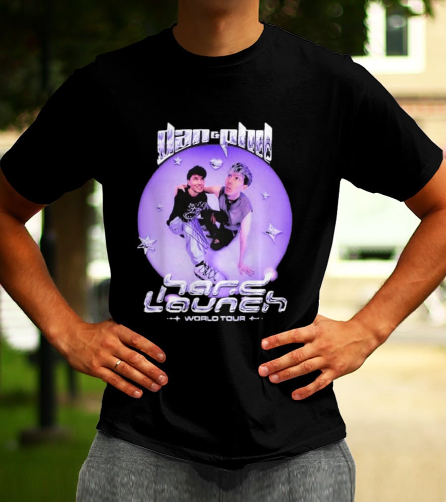 Dan And Phil Hard Launch World Tour 2026 2027 Purple Circle Star T-Shirt