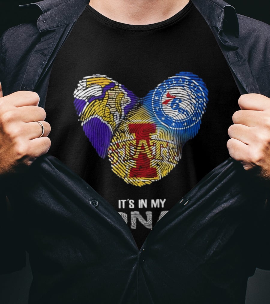 Iowa State Cyclones Minnesota Vikings Philadelphia 76ers It's In My DNA T-Shirt