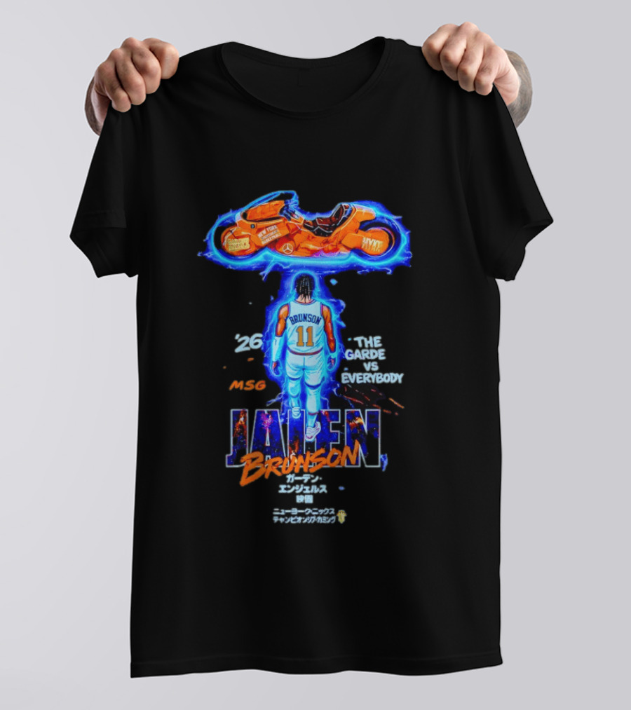 Jalen Brunson New York Knicks The Garden Vs Everybody Akira Bike Art '26 T-Shirt