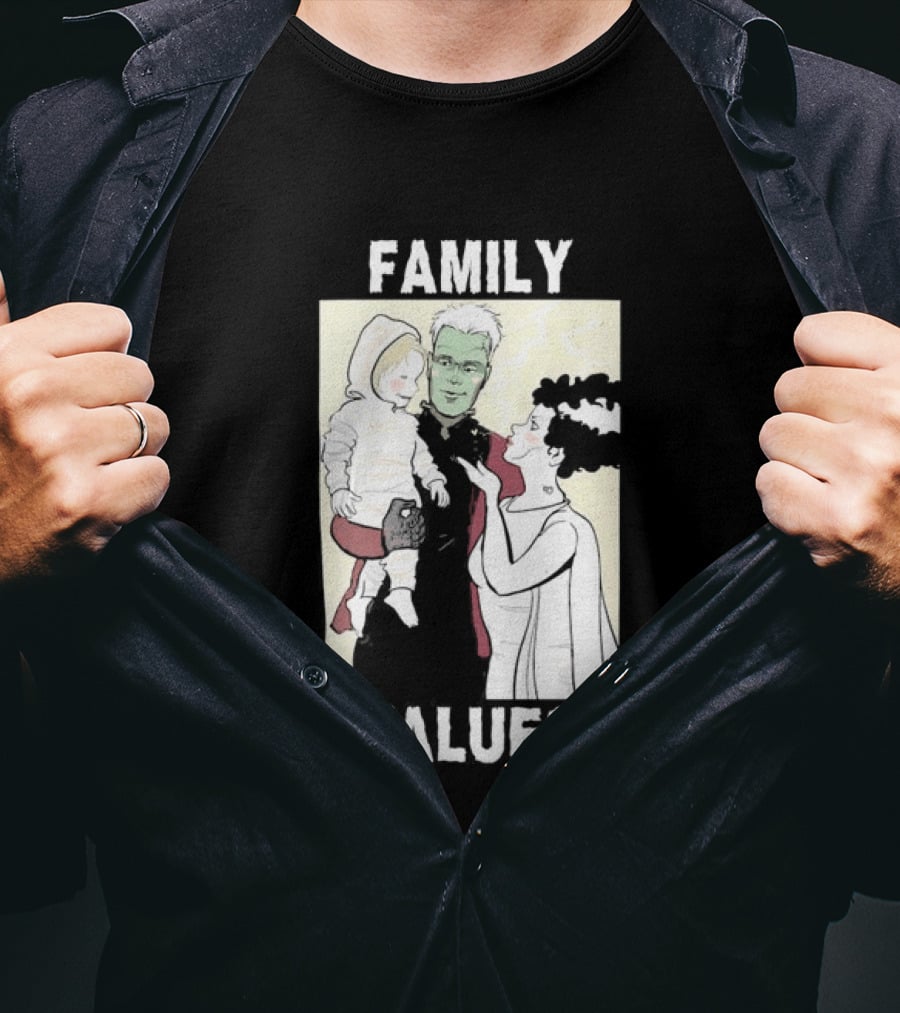 Family Values Halloween 2026 Ghostly Family T-Shirt