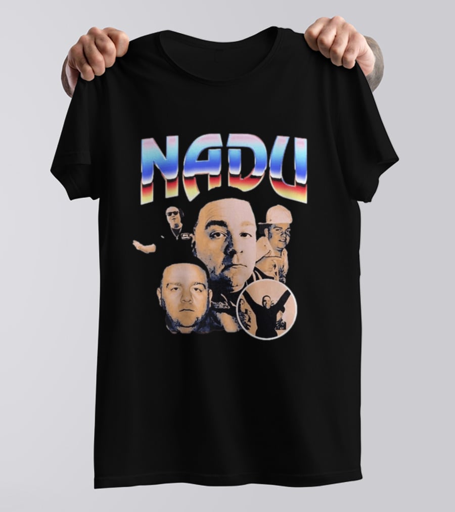 Nadu Multicolor Bold Text And Multiple Faces T-Shirt