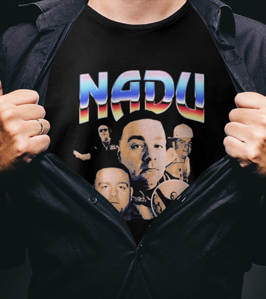 Nadu Multicolor Bold Text And Multiple Faces T-Shirt