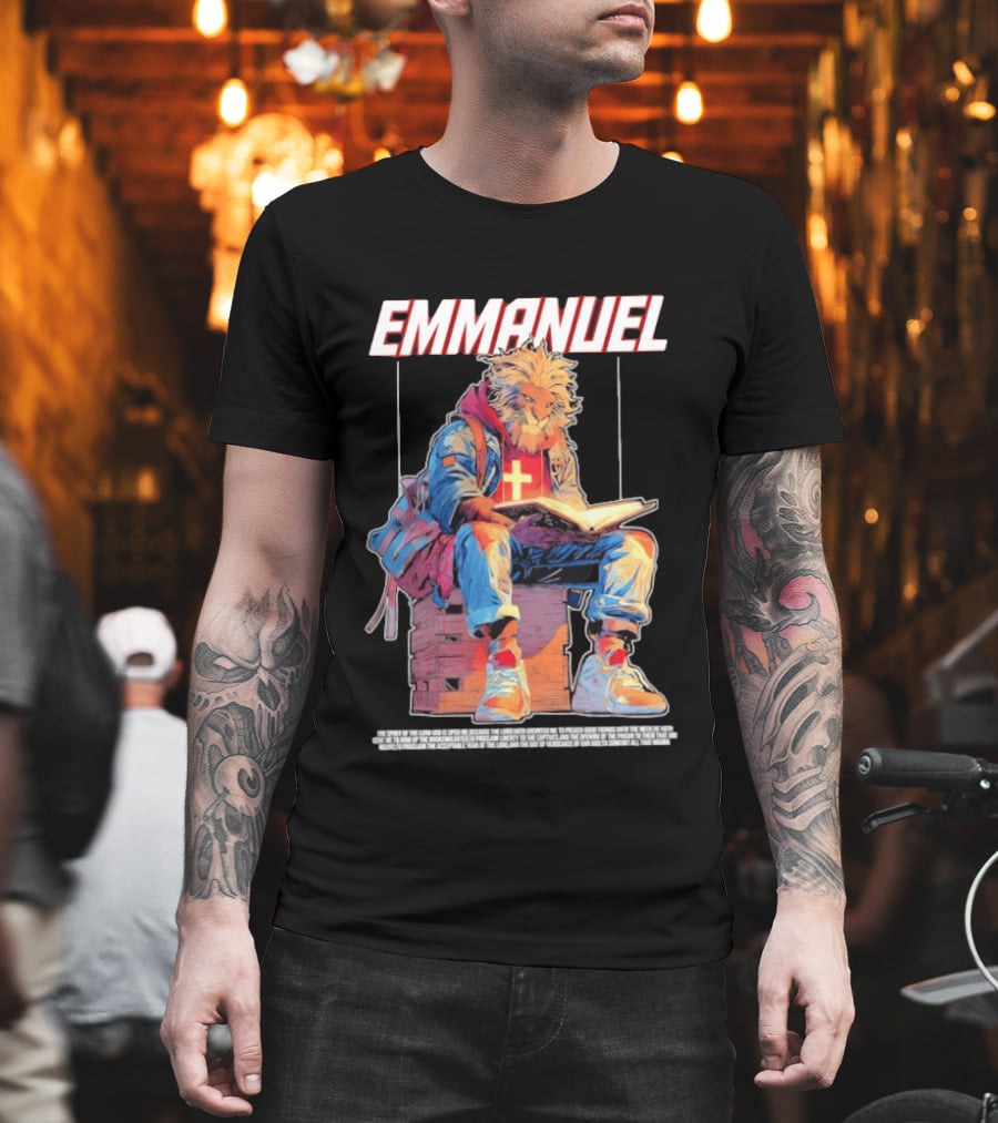 Emmanuel The Spirit Of The Lord God Is Upon Me Lion Reading To Comfort All That Mourn T-Shirt