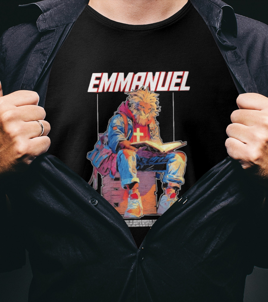 Emmanuel The Spirit Of The Lord God Is Upon Me Lion Reading To Comfort All That Mourn T-Shirt
