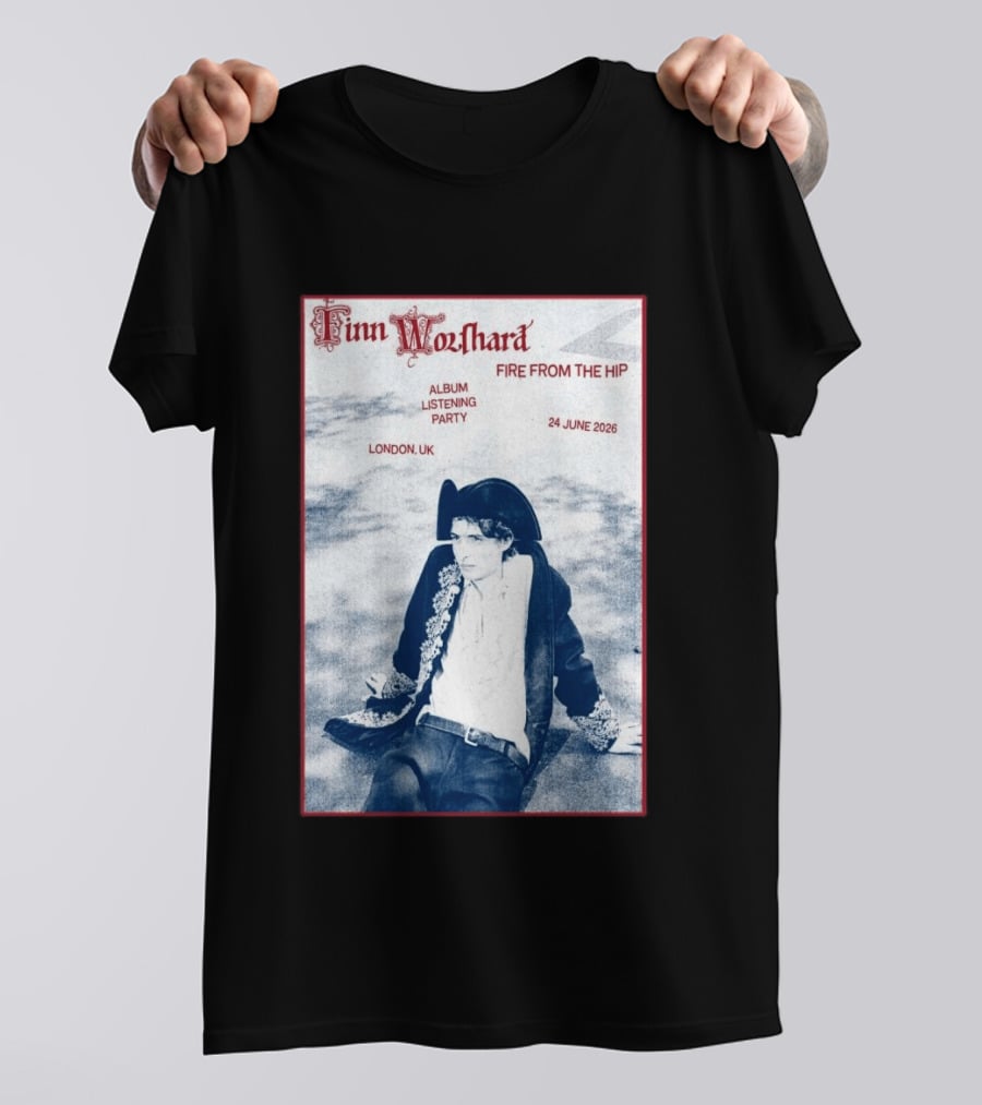Finn Wolfhard Fire From The Hip Album Listening Party London UK June 24 2026 T-Shirt