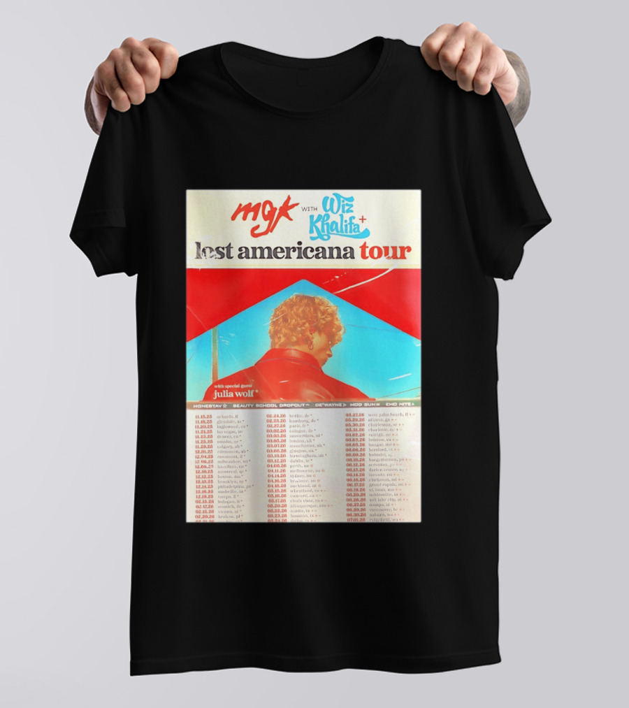 MGK Wiz Khalifa Lost Americana Tour Julia Wolf Guest T-Shirt