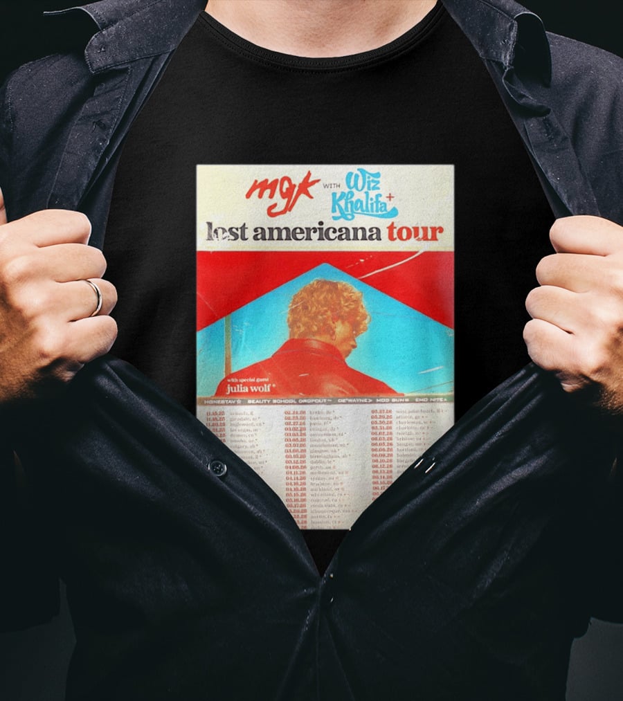 MGK Wiz Khalifa Lost Americana Tour Julia Wolf Guest T-Shirt