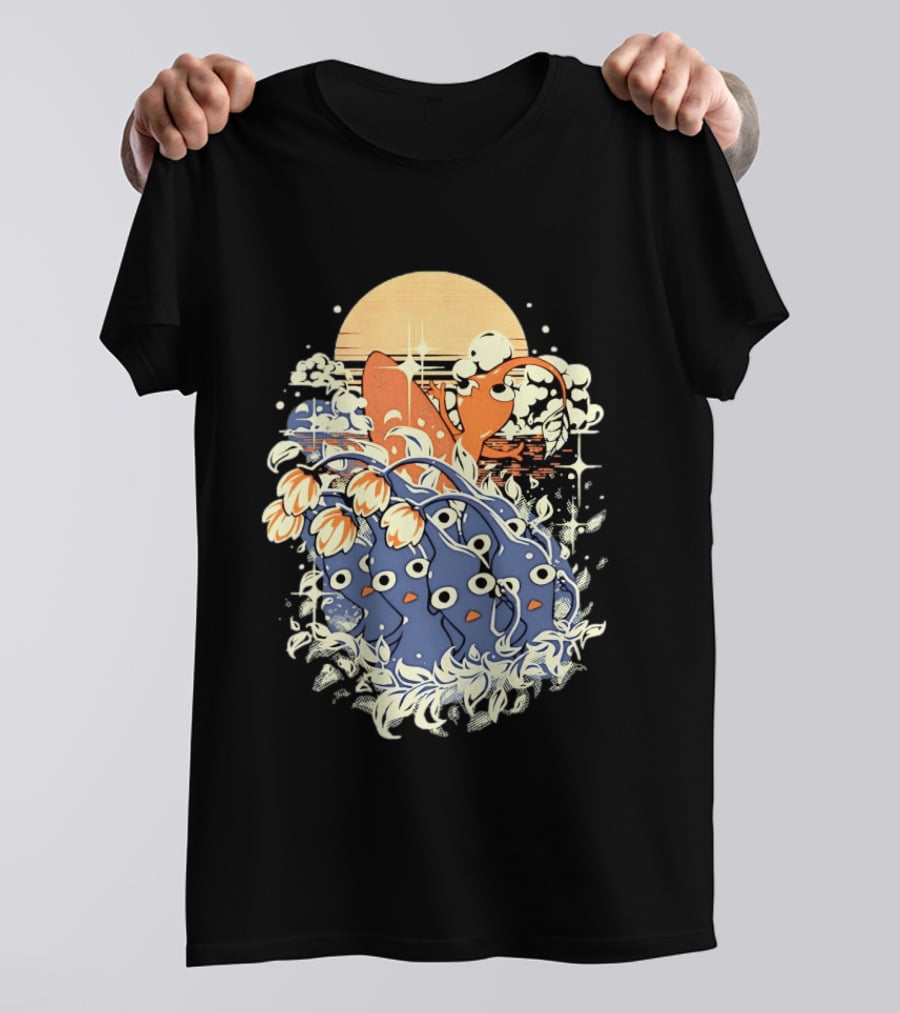 Surfing Pikmin Good Wave Sunset Retro Adventure T-Shirt