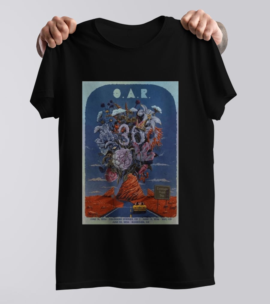 OAR 2026 Colorado Springs Vail Morrison Tour 30th Anniversary Road Trip Edition T-Shirt