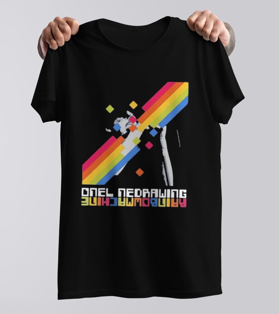 Onelinedrawing Rainbowmachine Colorful Abstract Blocks T-Shirt