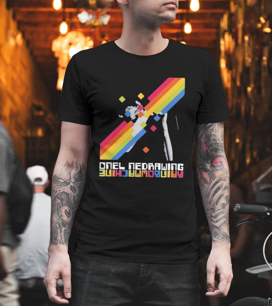 Onelinedrawing Rainbowmachine Colorful Abstract Blocks T-Shirt