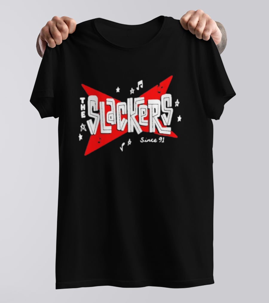 The Slackers Since 91 Tour Retro Music Notes And Stars T-Shirt
