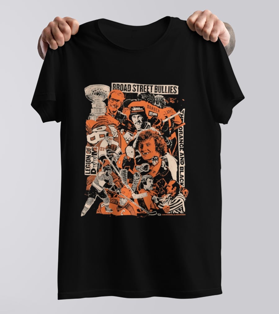 Philadelphia Flyers Broad Street Bullies Legion Of Doom Orange And Black T-Shirt