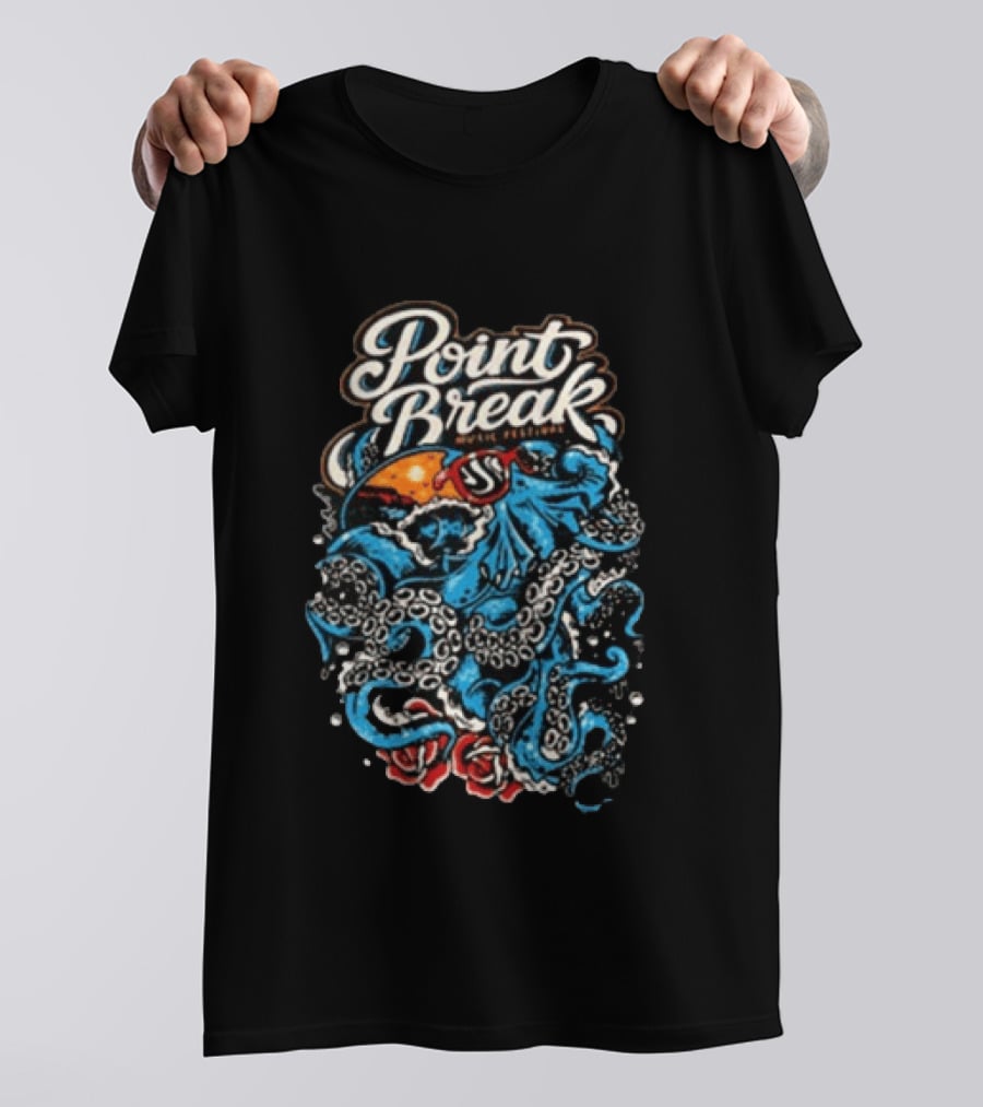 Point Break Festival Virginia Beach VA June 20 21 2026 Octopus Ocean Waves T-Shirt
