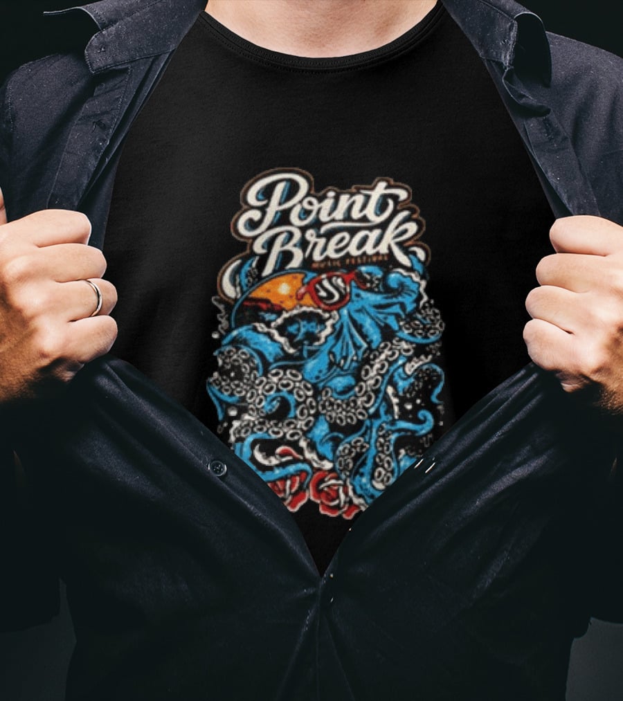 Point Break Festival Virginia Beach VA June 20 21 2026 Octopus Ocean Waves T-Shirt