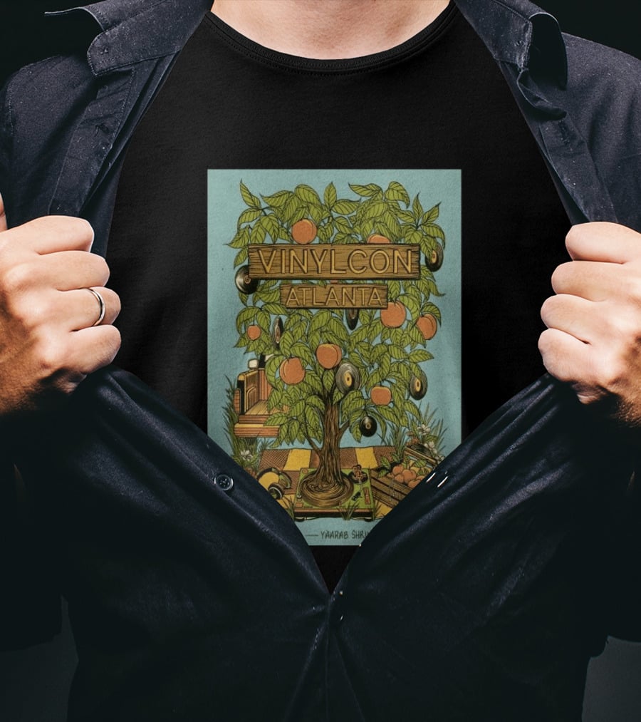 VinylCon Atlanta August 29 30 2026 Yaarab Shrine Georgia Peach Tree Records T-Shirt