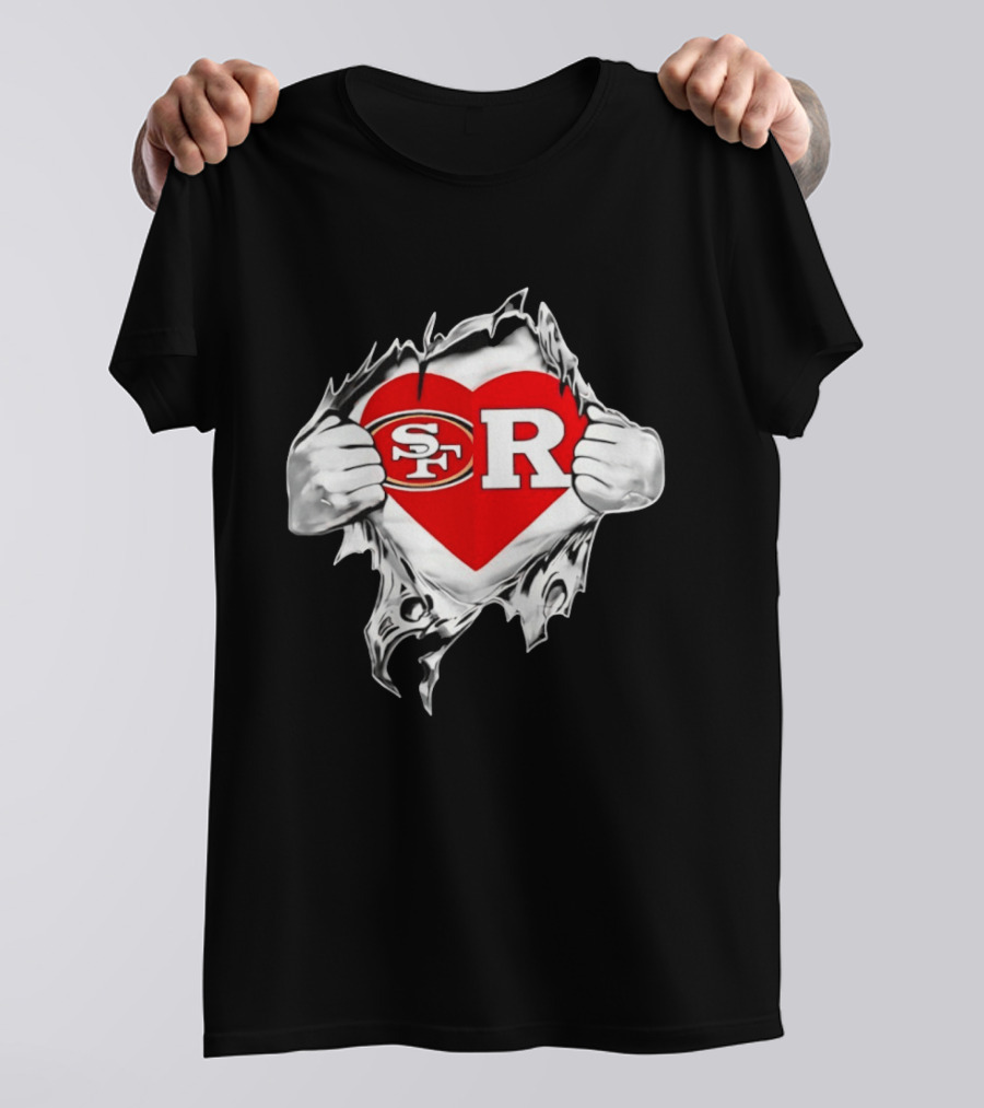 San Francisco 49ers Rutgers Scarlet Knights Heart Scratch Passion T-Shirt