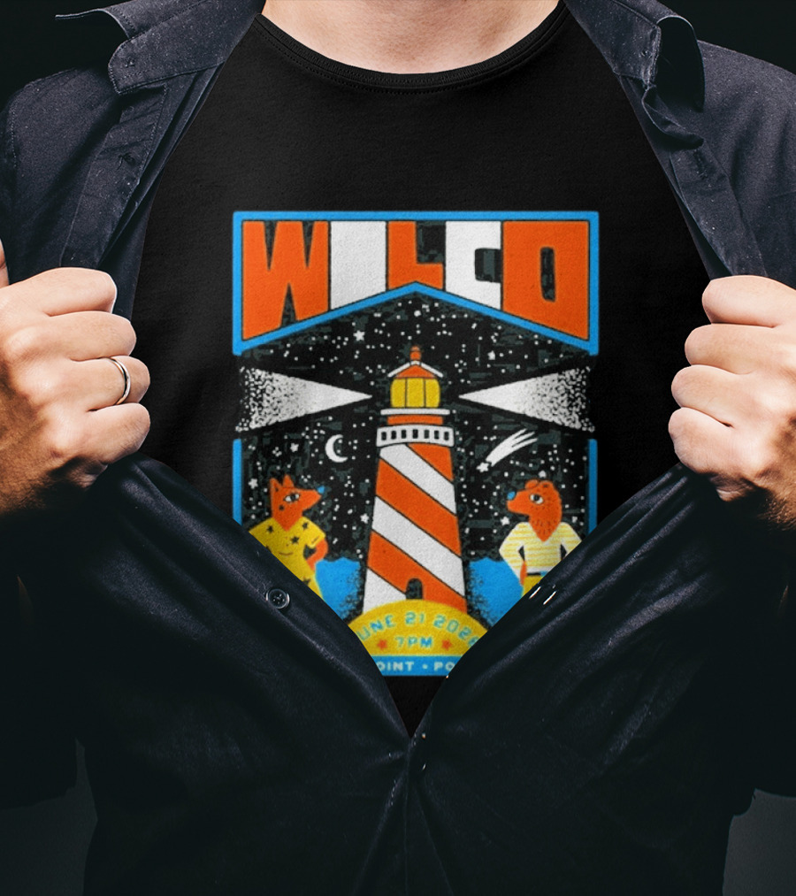 Wilco June 21 2026 Thompson's Point Portland Maine Lighthouse Concert Tour T-Shirt