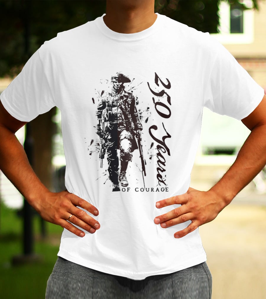 250 Years Of Courage Revolutionary War Soldier With Musket T-Shirt
