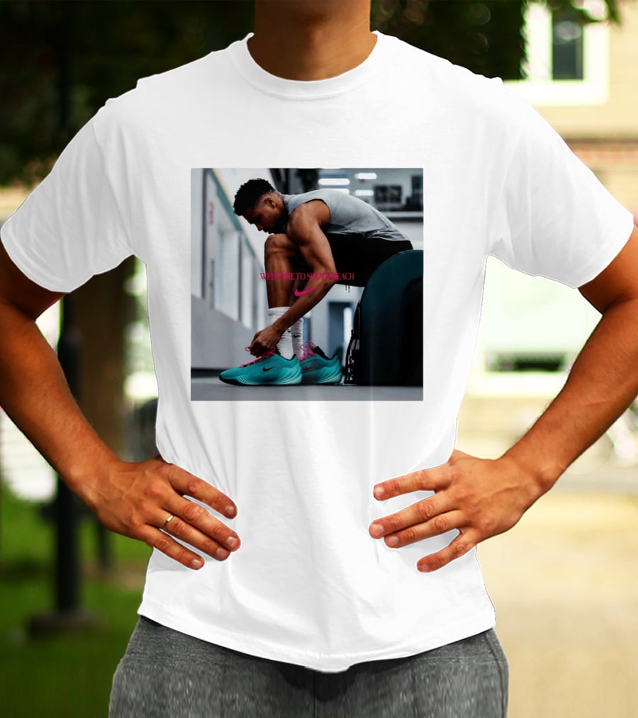Nike Giannis Antetokounmpo Welcome To South Beach Milwaukee Bucks T-Shirt