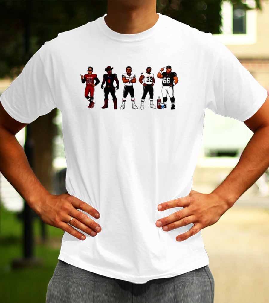 Houston Texans Football Players In 8 Bit Style Gaming T-Shirt