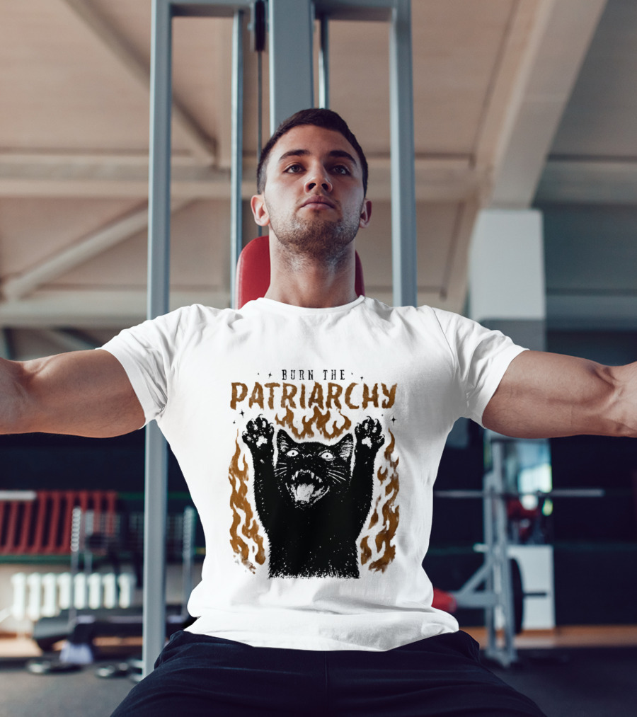 Burn The Patriarchy Feminism Cat Empowerment T-Shirt