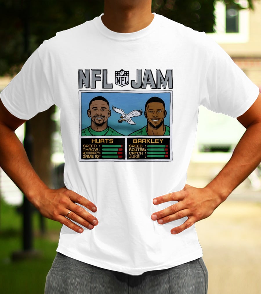 NFL Jam Jalen Hurts Saquon Barkley Philadelphia Eagles Video Game T-Shirt