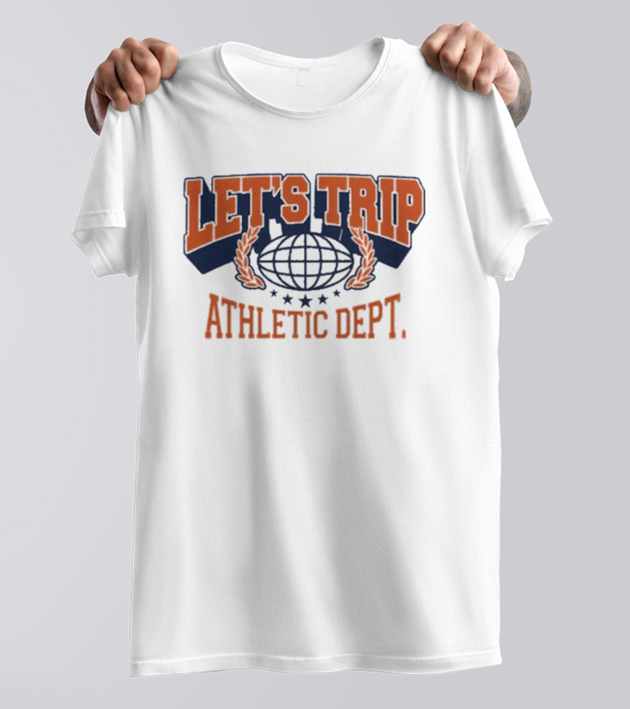 Let's Trip Athletic Dept Go Sports Globe Stars T-Shirt