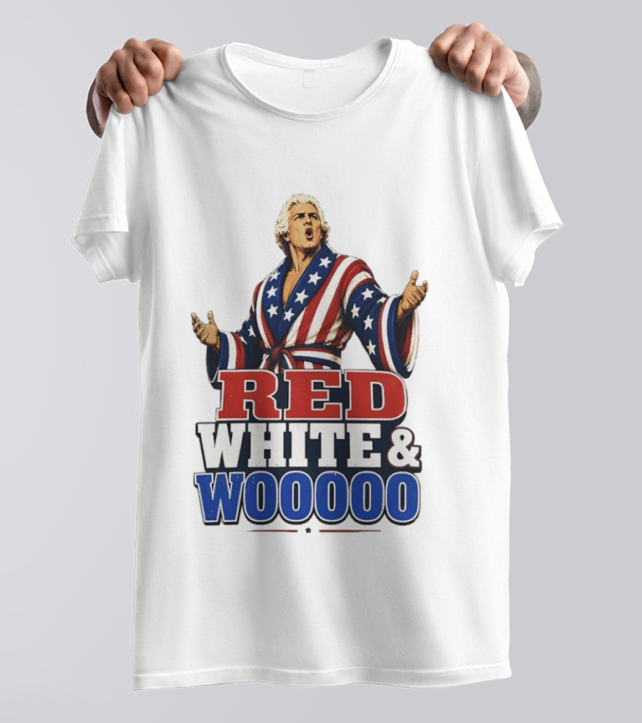 Ric Flair Red White And Woooo USA Wrestling Legend 4th Of July Celebration T-Shirt
