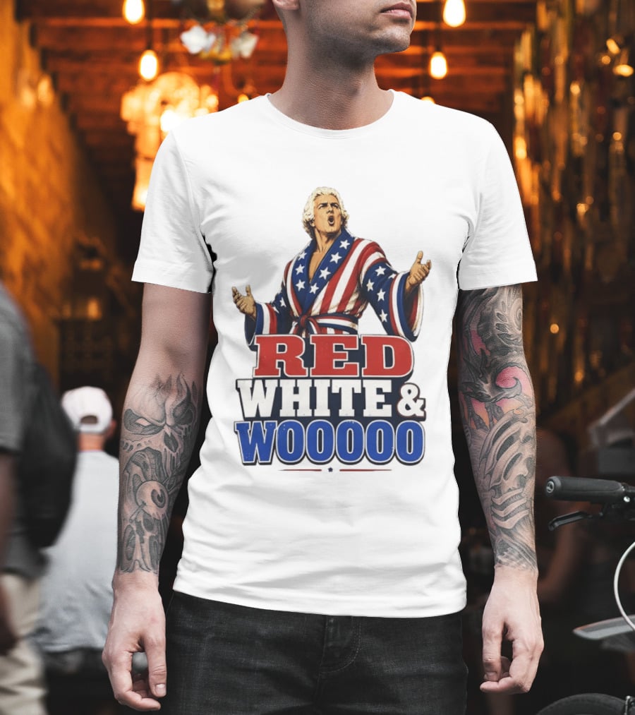 Ric Flair Red White And Woooo USA Wrestling Legend 4th Of July Celebration T-Shirt