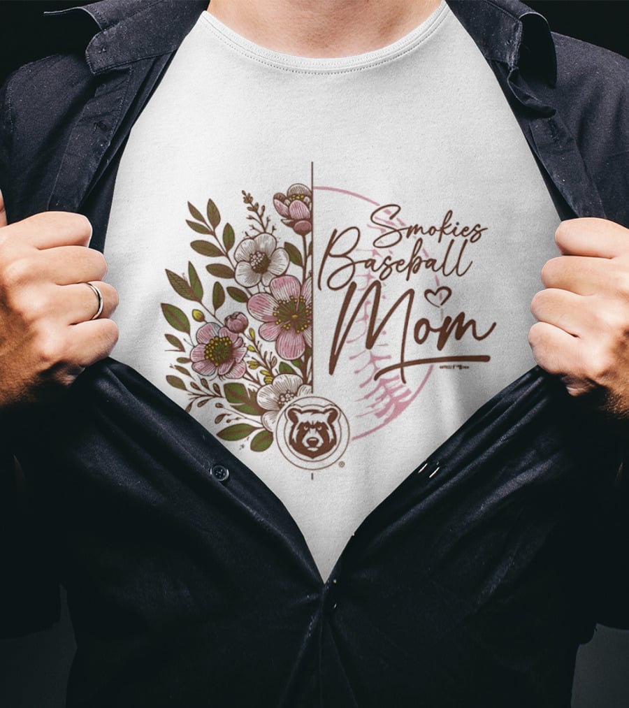 Tennessee Smokies Baseball Mom Floral Minor League Baseball T-Shirt