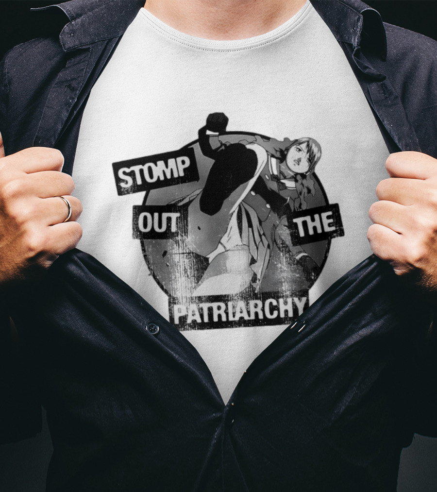 Stomp Out The Patriarchy Empowerment Manga Style Influence T-Shirt