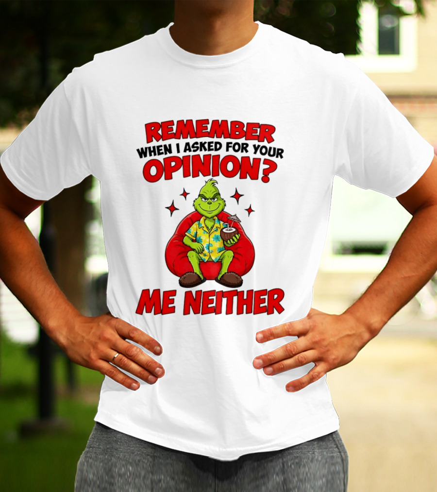 Remember When I Asked For Your Opinion Grinch Me Neither T-Shirt