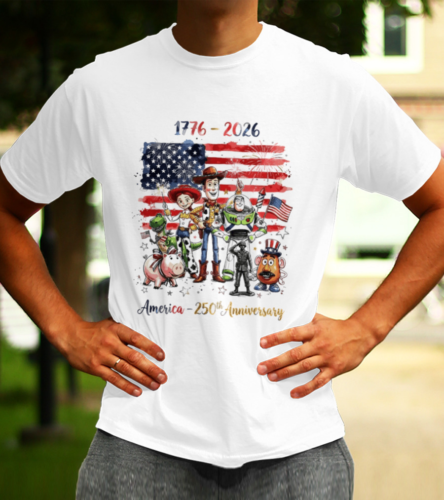 Woody Buzz Rex Hamm Jessie 1776 2026 America 250th Anniversary T-Shirt