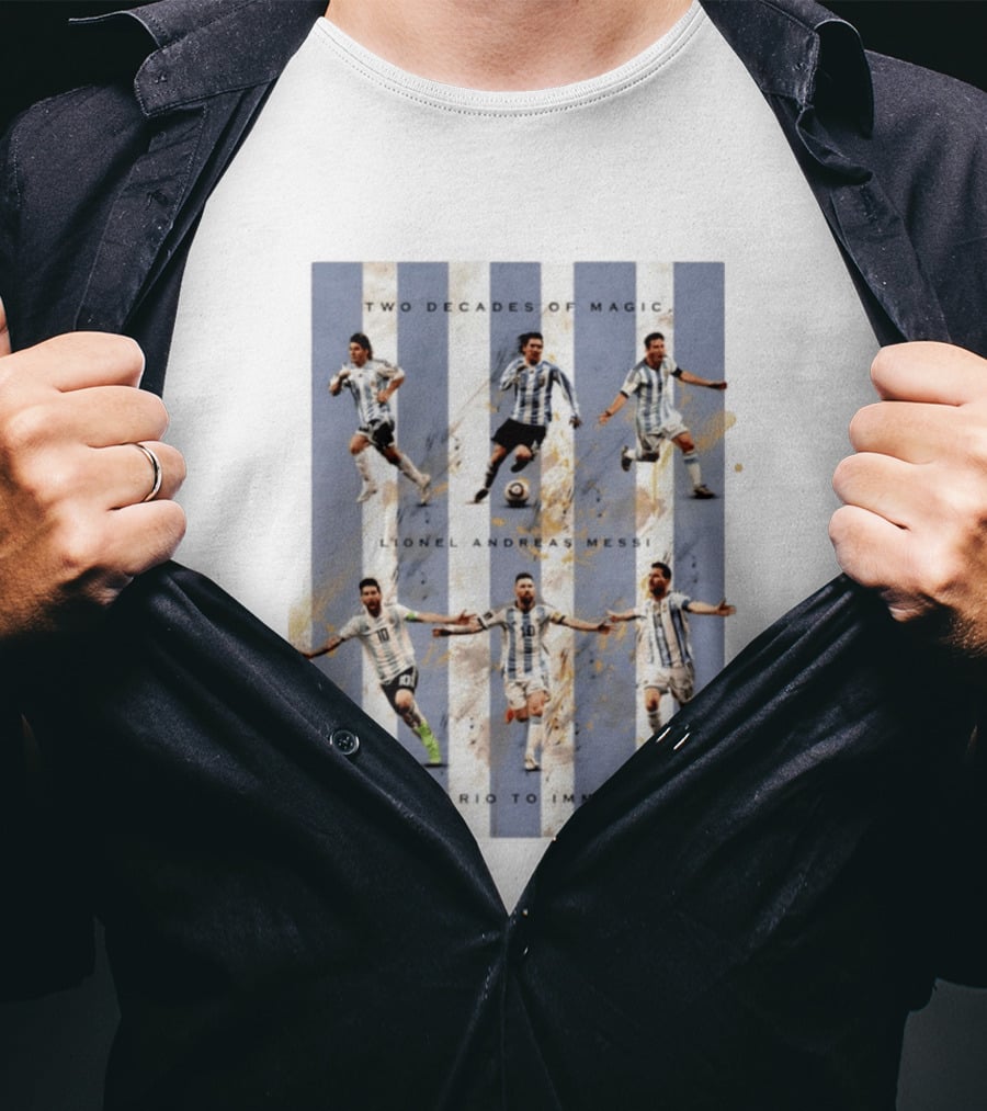 Two Decades Of Magic Lionel Andreas Messi Rosario Immortality T-Shirt