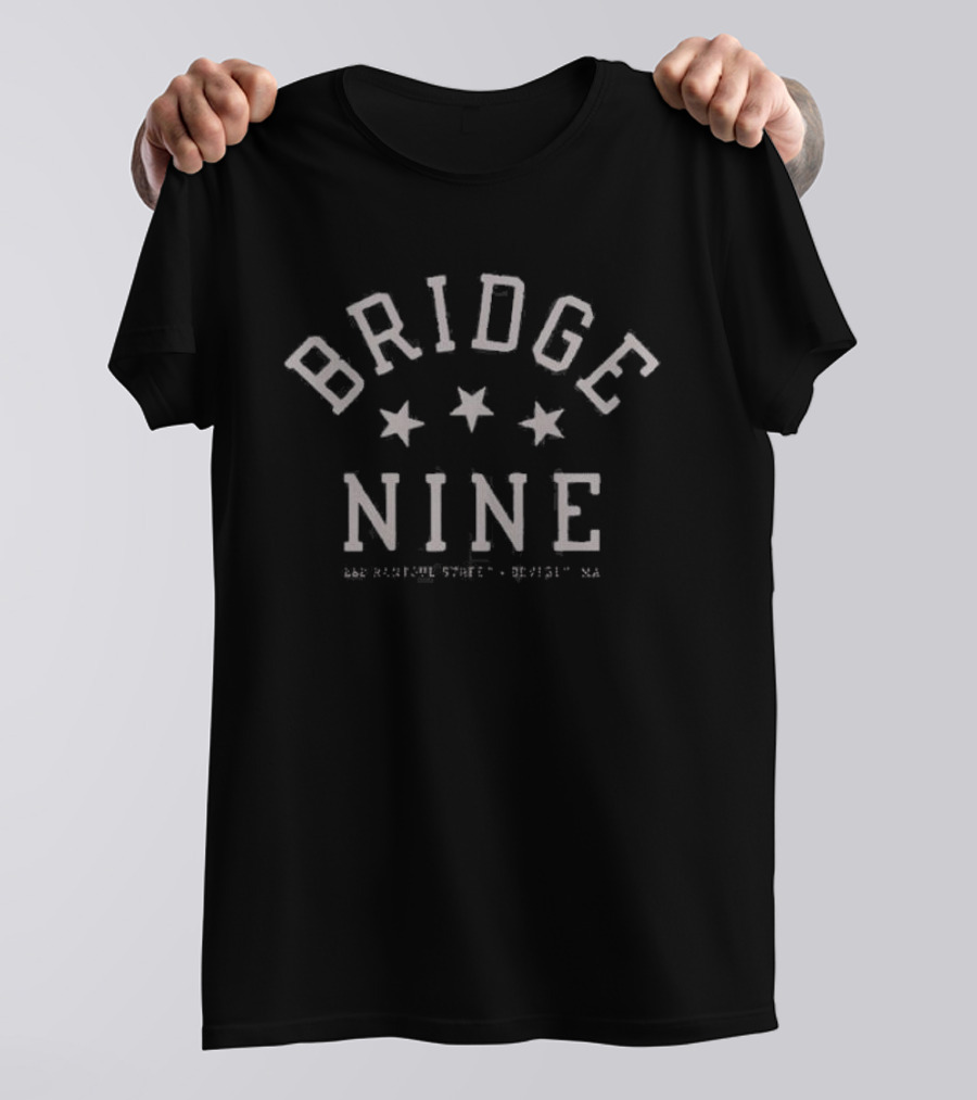 Bridge Nine 3 Stars 282 Rantoul Street Beverly MA T-Shirt