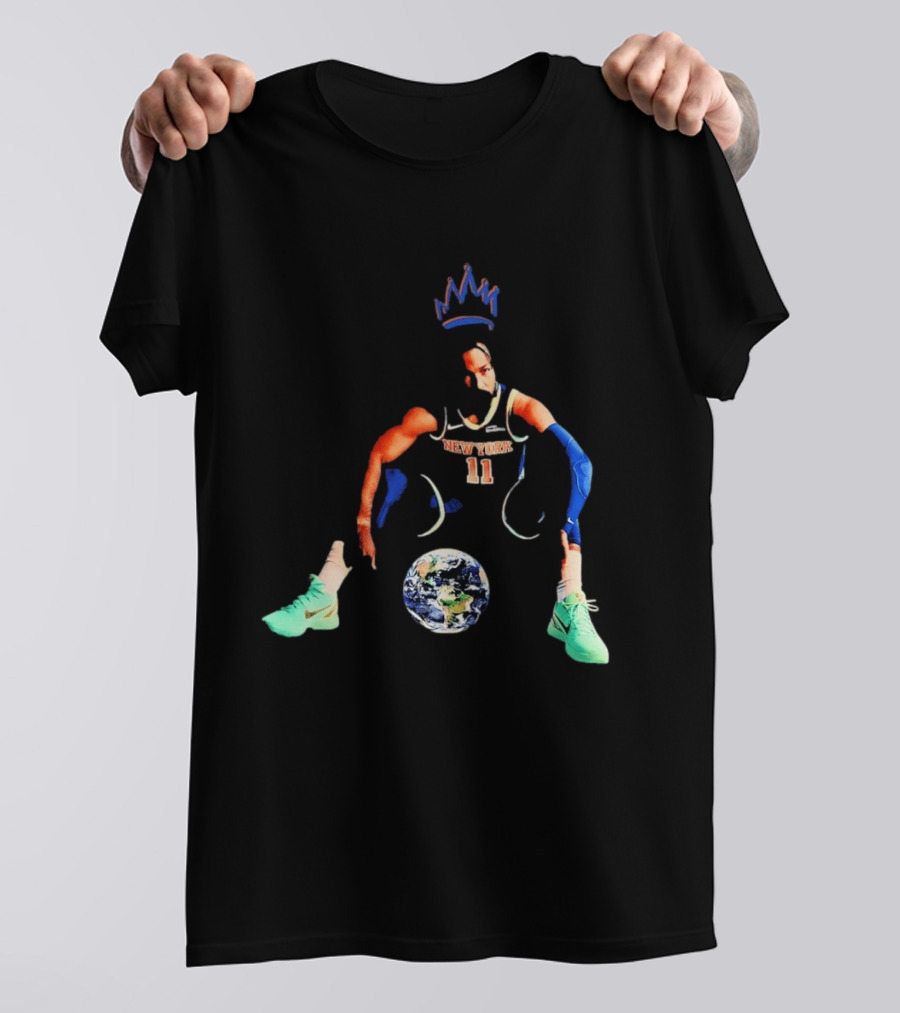 New York Knicks Jalen Brunson 11 Crown Basketball World T-Shirt