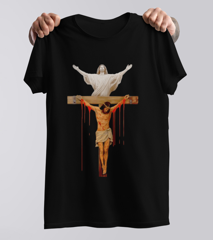 Jesus Christ Crucifixion Cross Resurrection Dual T-Shirt