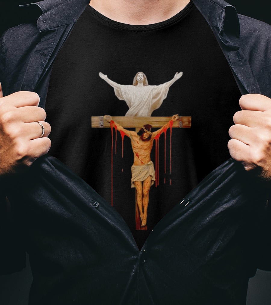 Jesus Christ Crucifixion Cross Resurrection Dual T-Shirt