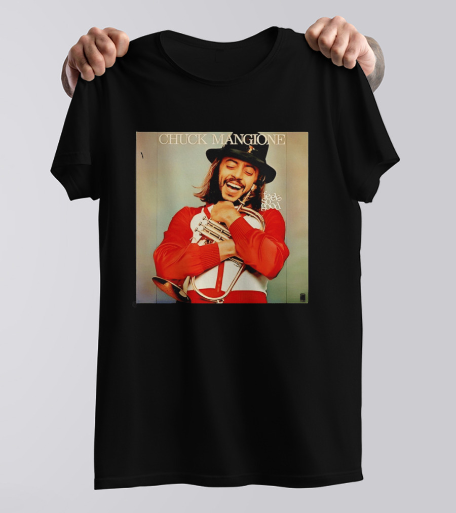 Chuck Mangione Feels So Good Iconic Album Cover With Flugelhorn Player In Red And White Outfit T-Shirt