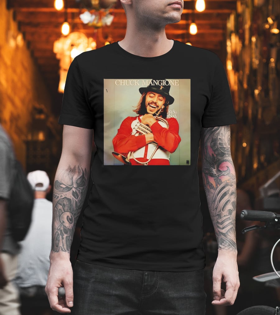 Chuck Mangione Feels So Good Iconic Album Cover With Flugelhorn Player In Red And White Outfit T-Shirt