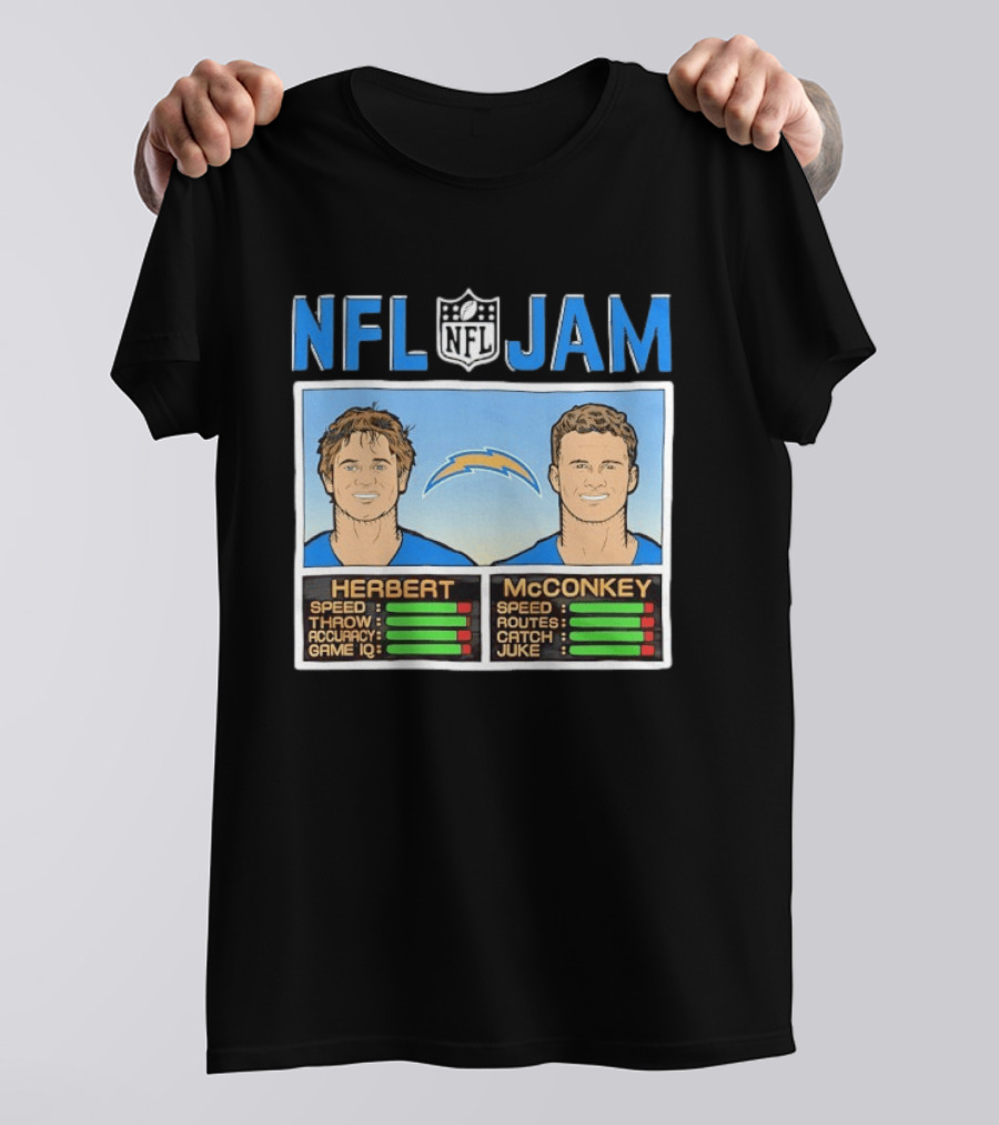 NFL Jam Herbert McConkey Los Angeles Chargers Football T-Shirt
