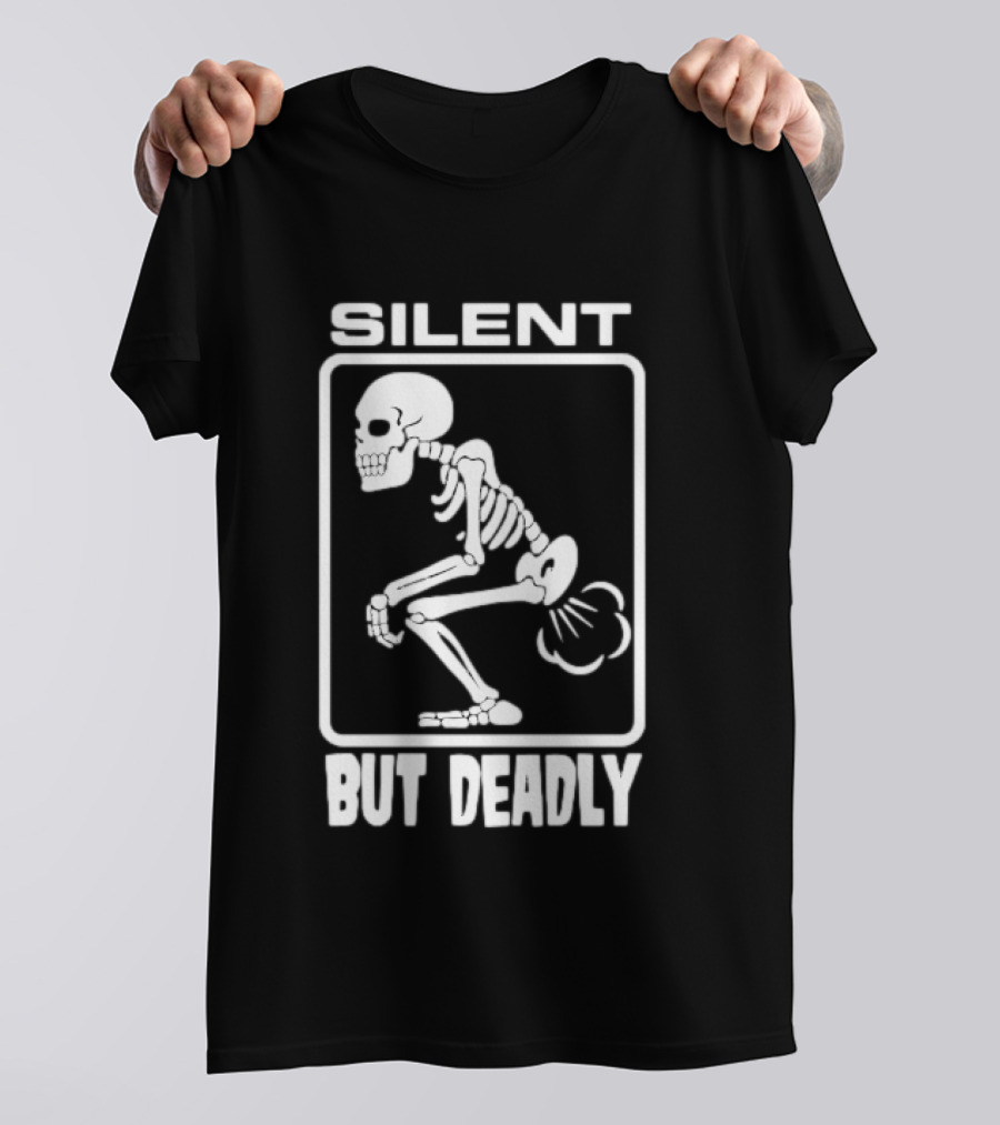 Silent But Deadly Skeleton Funny Halloween T-Shirt
