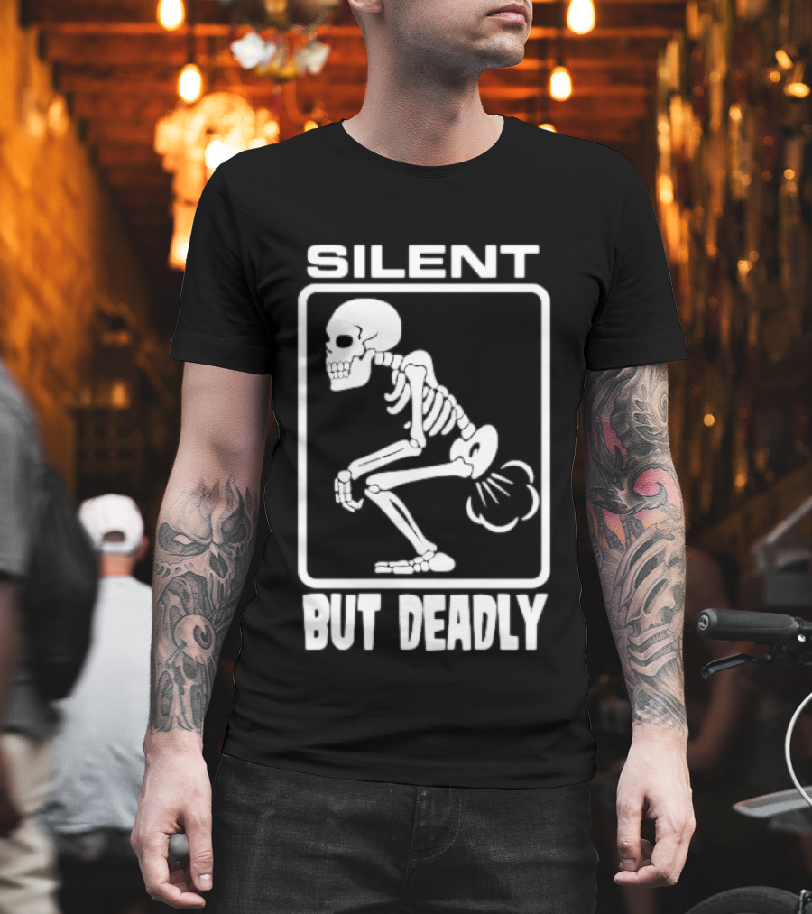 Silent But Deadly Skeleton Funny Halloween T-Shirt