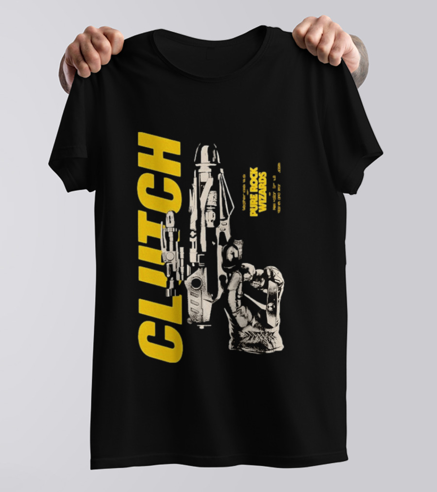 Clutch Pure Rock Wizards Tour Retro Sci Fi Mechanical Arm T-Shirt