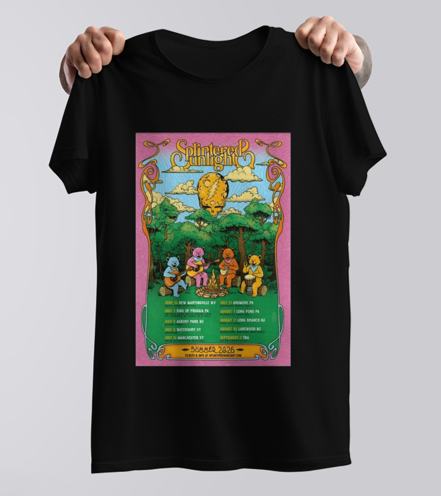 Splintered Sunlight Summer 2026 Tour New Martinsville King Prussia Asbury Waterbury Manchester Ardmore Long Pond Branch Lakewood T-Shirt
