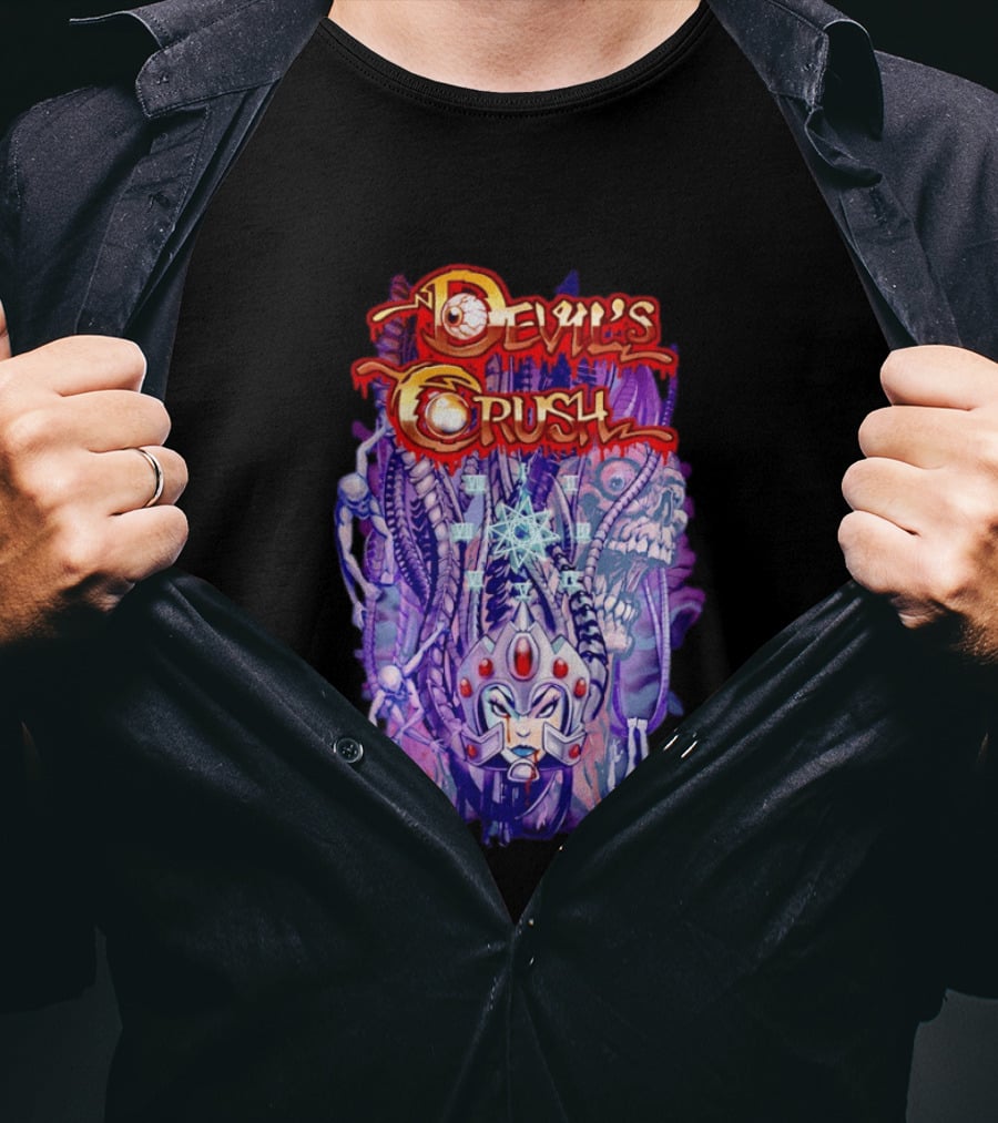 Devil's Crush Alien Skull Warrior With Mystical T-Shirt